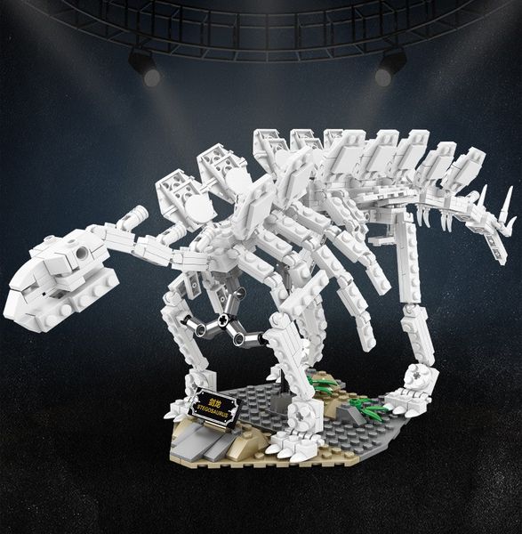 Jouet de dinosaure blocs de construction en brique Lepin modèle de squelette lumineux jouet de bloc de construction de dinosaure à petites particules pour enfant jouet de bricolage créatif jouet de noël Jurassic World