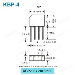Rectificador del puente de diodo KBP206 KBP210 KBP310 KBL406 KBL410 KBL608 KBL610 KBU808 KBU810 KBU10 KBU1510 GBU806 GBU808 GBJ2510 600V