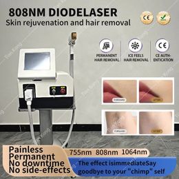 Máquina de depilación de diodo Aprobación profesional Ce Frío 755nm 808nm 1064nm Máquina de depilación para salón