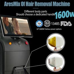 Diode laser Duitsland Bars 1600W dubbele handgreep 808 nm Diodo lazer epilator / 808 755 1064 Tripe Hair Remover Machine