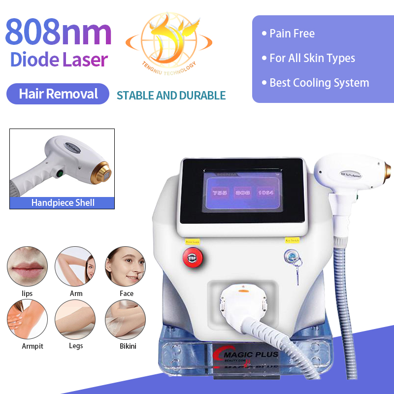 Диодная лазерная машина для удаления волос IPL 755NM 808NM 1064NM Обучение кожи для косметического оборудования для косметического оборудования