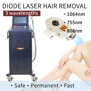 Diode laser épilation rajeunissement de la peau machine de beauté 755nm 808nm 1064nm équipement permanent de perte de poils