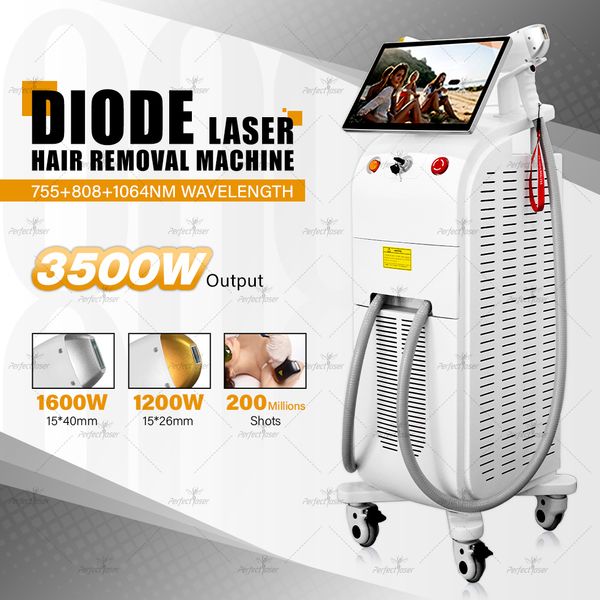 2023 Machine d'épilation permanente au laser à diode 755 808 1064nm Équipement d'épilation au laser Salon Instrument de beauté pour femmes Zone de bikini pour le visage et le corps