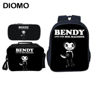 Diomo Bendy et la Machine à encre sacs d'école pour adolescentes garçons sac à dos ensemble mâle Feminina ordinateur portable enfants sac à dos grand mignon J11678377