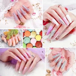 Dip Powder Nail Kit -12 kleuren Dip Manicure Kit Pure en Glitter Dip Powder Set met basis toplaag voor professionals Beginners Prachtig klassieke Franse nail art huis