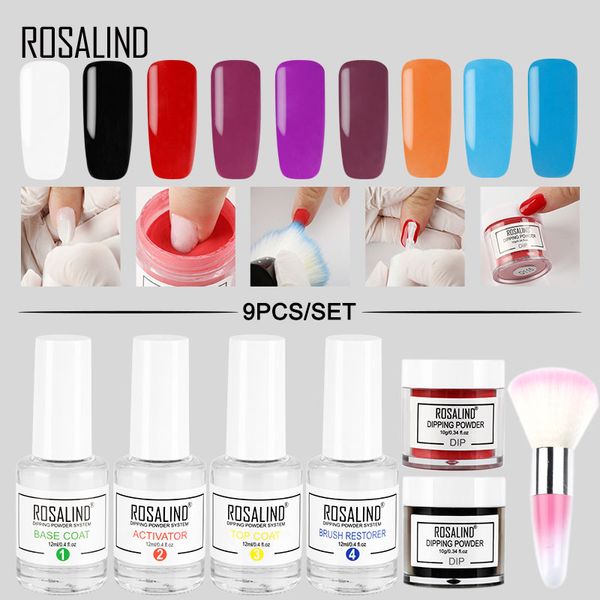 Nail Glitter Dipping Natural Dry Chrome Pigment No Need Lamp Cure Art Dust Conjunto holográfico para manicura