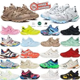 Direct Factory Sale Designer Mens and Womens Casual Shoes Track 3 3.0 Triple Blanco Negro Sneakers Goma Entrenamiento de cuero Men y mujeres impresas