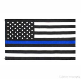 Direct Factory Hele 3x5fts 90cmx150cm Law Enforcement Officers USS US American Police Thin Blue Line Flag9495891