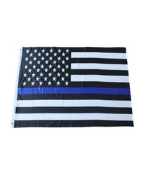 Fábrica directa entera 3x5Fts 90cmx150cm Oficiales encargados de hacer cumplir la ley EE. UU. Policía estadounidense delgada línea azul Bandera LX30065479086