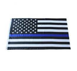 fabbrica diretta intera 3x5Fts 90cmx150cm Ufficiali delle forze dell'ordine USA Polizia americana americana sottile linea blu Bandiera LX30064638149