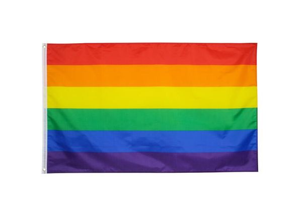 Usine directe en gros 3x5fts 90*150cm lesbienne bisexuelle transgenre LGBT Rainbow Gay Pride Flag avec 2 Eyelests GD295