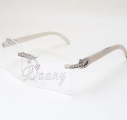 Fashion directe des lunettes de haute qualité Cadre de spectacle T3524012 RHINOCEROS NATURELS BLANC Horn Square Diamond Lunets 57178051