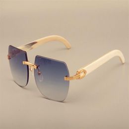 Direct nieuwe natuurlijke witte hoek zonnebrillen 8100906 Gepersonaliseerde aangepaste zonnebrillen kunnen worden gegraveerde lenzen maat 56-18-140 mm Sungl251H