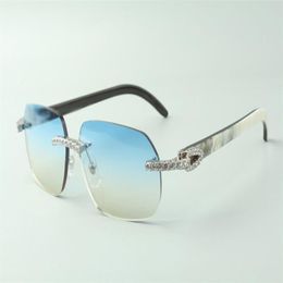 Gafas de sol Direct s con diamantes sin fin 3524024 con patillas mixtas de cuerno de búfalo, gafas de diseño de tamaño 18-140 mm253x