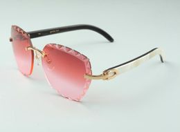 direct s nieuwste mode highend graveren lens zonnebril 3524019 natuurlijke gemengde buffelhoorn sticks bril maat 5818140mm5012356