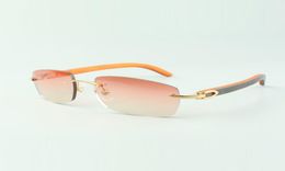 Gafas de sol Direct s lisas 3524026 con patillas de madera de color naranja natural, tamaño de gafas de diseñador 18135 mm2633739
