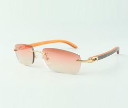 Gafas de sol Direct s lisas 3524026 con patillas de madera de color naranja natural, tamaño de gafas de diseñador 18135 mm8759346