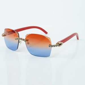 Vente directe mode bouquet bleu diamant 3524018 avec bras en bois rouge naturel et lunettes de soleil taillées taille 18-135mm