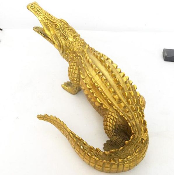 Ventas directas Kaiguang Feng Shui artículos de cobre negocio de prosperidad financiera aumento de la fortuna cobre cocodrilo hogar adornos artesanales de metal