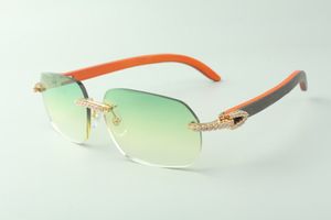 Vente directe lunettes de soleil diamant moyen 3524024 avec branches en bois orange lunettes de créateur, taille: 18-135 mm