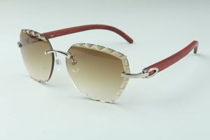ventas directas gafas de sol con lentes de grabado de gama alta de moda más nueva 3524019 palos de madera originales naturales tamaño de los vidrios: 58-18-135 mm