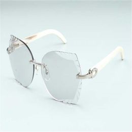 Direct verkopen DHL mode high-end snijdende pochromic lens AB-8300817 natuurlijke witte buffelhoorns tempels 58-18-1290E