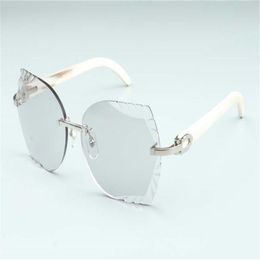 Vente direct DHL Fashion High-Und Cutting Pochromic Lens AB-8300817 Temples de cornes Buffalo blancs naturels 58-18-1286T