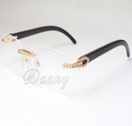 Vente directe des lunettes de mode Frames Spectacle Frame T3524012 Black Horns Retro Diamond Eyeglass 5818140mm1958556