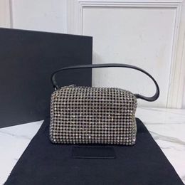 Vente directe de haute qualité femmes sac cosmétique cas mode diamant brillant en cuir sac à bandoulière messager sac à main aisselle 2746