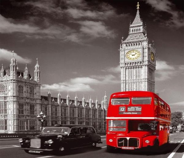 Venta directa en el autobús de Londres con Big Ben Cityscape Home Wall Decor Canvas Art sin marco de paisaje HD Pintura impresa Arts7476941