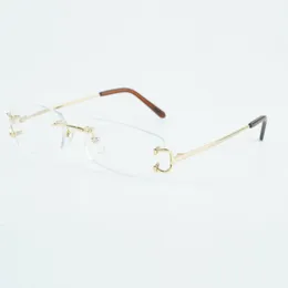 Venta directa de las nuevas lentes transparentes de metal ultra ligero de moda 4193826 Gafas de sol de metal en forma de garra informal Gafas de sol, tamaño 55-18-135 mm