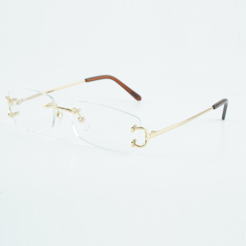 Vente directe de nouveaux objectifs transparents en métal ultra léger à la mode 4193826 Lunettes de soleil en forme de griffe décontractée, taille 55-18-135 mm