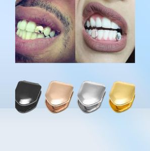 Vente direct de lazaine de dents en métal grillz Goldsilver Couleur dentaire Grillz Capes de dents inférieures supérieures Bijoux pour les femmes Fashion Men V1333620