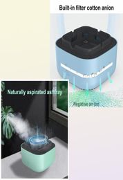 Cenicero sin humo de succión directa Filtro de iones negativos Algodón 360 envolvente Apagado automático 600 mAh Purificador de aire cenice 2205232817555