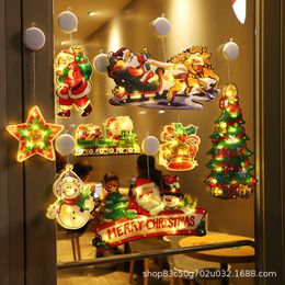 Direct aanbod raam hangende lichten kerstdecoratie winkel sfeer scene lay -out festival led sucker decoratieve lichten