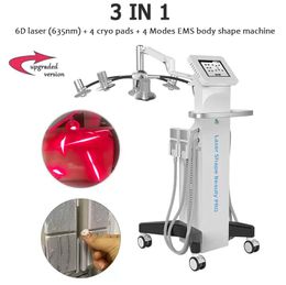 Lipolaser 6D directement efficace amincissant la machine EMS Cryo Pads Slim Fat Removal Diode Laser 635nm Perte de poids rouge Forme du corps de cavitation Serrer Réduire la cellulite