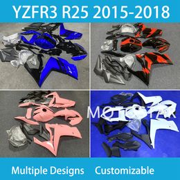 Dirt Bike Fairng Kit Yzf R3 15 16 17 18 Rafet des courses de moto de réaménagement Caquiments personnalisés pour YZF R3 2015-2016-2017-2018