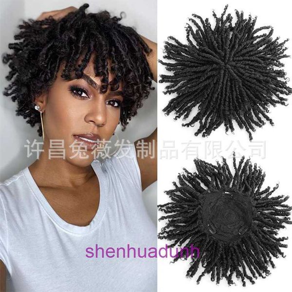 Cheveux de tresse sale pour les femmes et les hommes incurvés de 100 g noirs avec des tresses sales directement attachées au haut de la tête dans un patch de style hip-hop