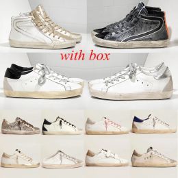 Chaussures sales Baskets Mid-Star Designer Version de luxe Italien Rétro Fait à la main Femmes avec signature sur la cheville Inserts en cuir noir 35-46 avec boîte