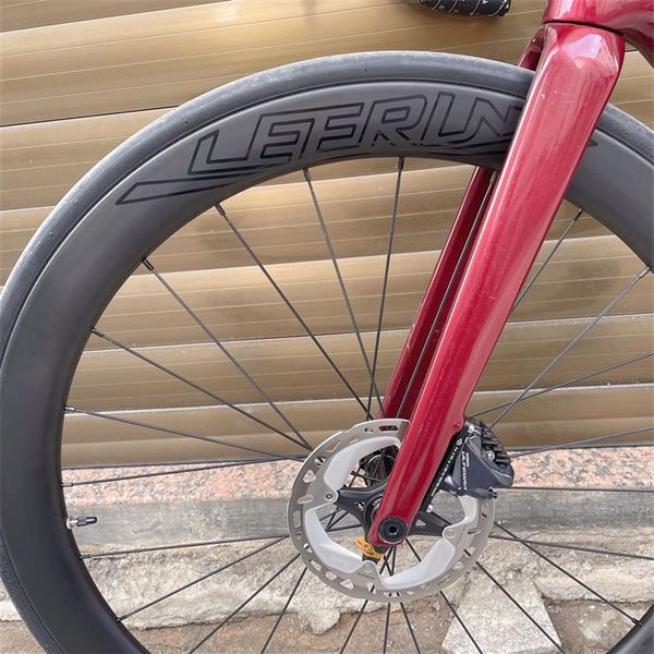 Ruedas de carbono con freno de disco 700c 38mm 50mm 60mm 80mm juego de ruedas de carbono para bicicleta de carretera UD 12K 3K tejido de sarga bicicleta remachadora de carbono whe285T