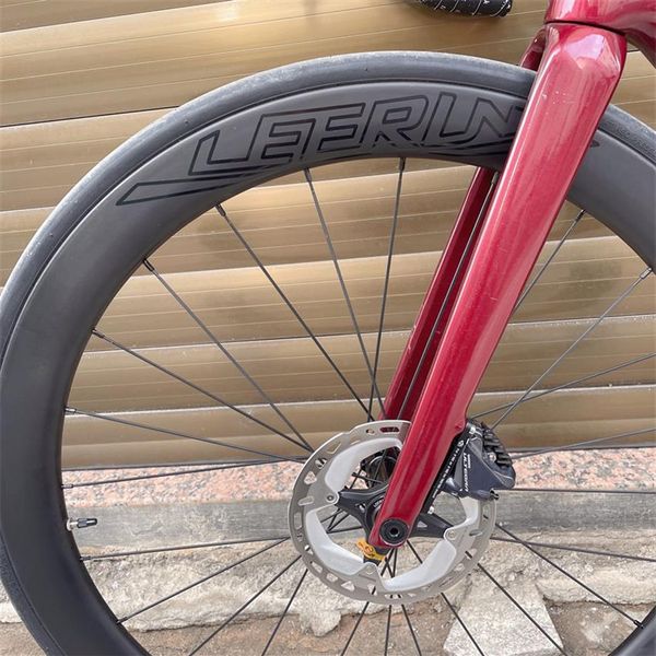 Ruedas de carbono con freno de disco 700c 38mm 50mm 60mm 80mm juego de ruedas de carbono para bicicleta de carretera UD 12K 3K tejido de sarga bicicleta remachadora de carbono whe299k