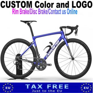Custom LOGO Blue Chameleon Carrowter Road Complete fiets Full Carbon fiets velgrem wielset Lichtgewicht glanzend