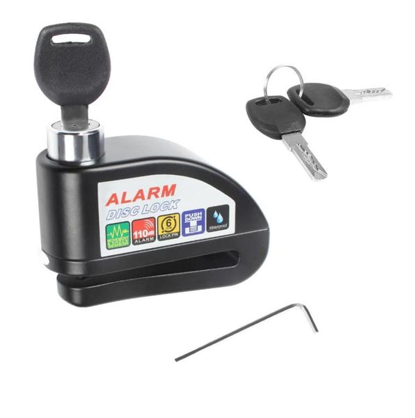 Bloqueo de freno de disco Alarma impermeable Alarma antitheft con destornillador y llaves para la herramienta de protección de robo de seguridad para bicicletas de motocicleta7440984