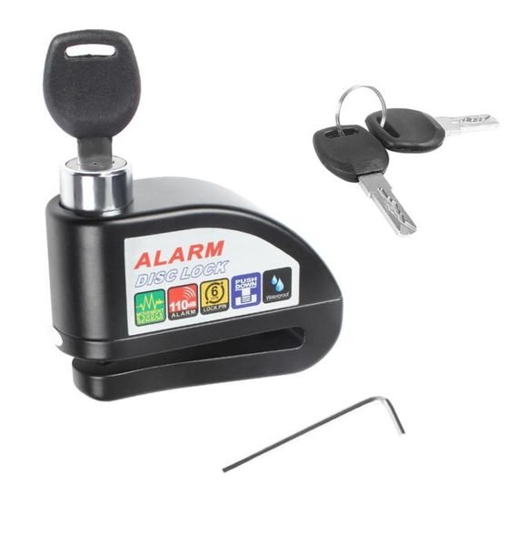 Cerradura de freno de disco, alarma antirrobo a prueba de agua con destornillador y llaves para motocicleta, herramienta de protección contra robo de seguridad para bicicleta 6431456