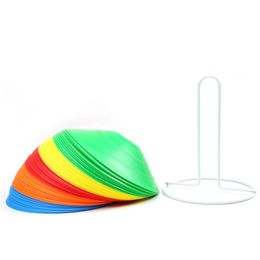 Jeu de cônes de disque cônes d'espace d'entraînement multi-sports avec support en plastique pour disque de jeu de ballon de Football 231219
