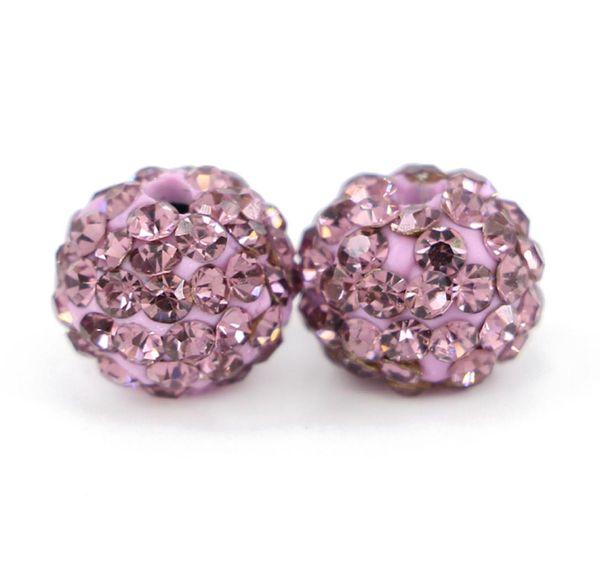 Boule Disco en argile, perles en cristal adaptées à Shamballa Ploymer, 6 rangées de strass entièrement percés pour la fabrication de bijoux, 100 pièces, 5827703