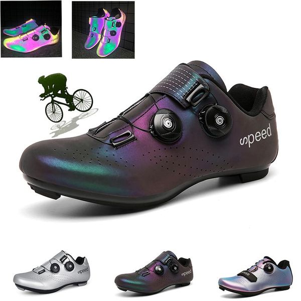 Discolor zapatos de ciclismo MTB zapatillas hombre bicicleta de montaña SPD tacos bicicleta de carretera deportes al aire libre entrenamiento ciclo zapatillas calzado