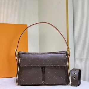 Verkleurde gele verbeterde versie kamelentas schoudertas crossbody tas handtas okseltas modieuze damestas designer tas brons hardware maat30CM gratis ketting