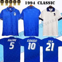 Korting 1994 Italië Nationaal Team Retro Home Away Soccer Jersey 94 Italië Maldini Baresi Roberto Baggio Zola Conte Vintage Classic 2360