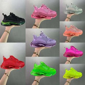 Discount Casual Shoes Triple S Old Chunky Men Sneaker Runner Blue Ice Grey Trainer Lime Metallic Silver Pastel Fluo Green Dad Shoe Designer Fashion